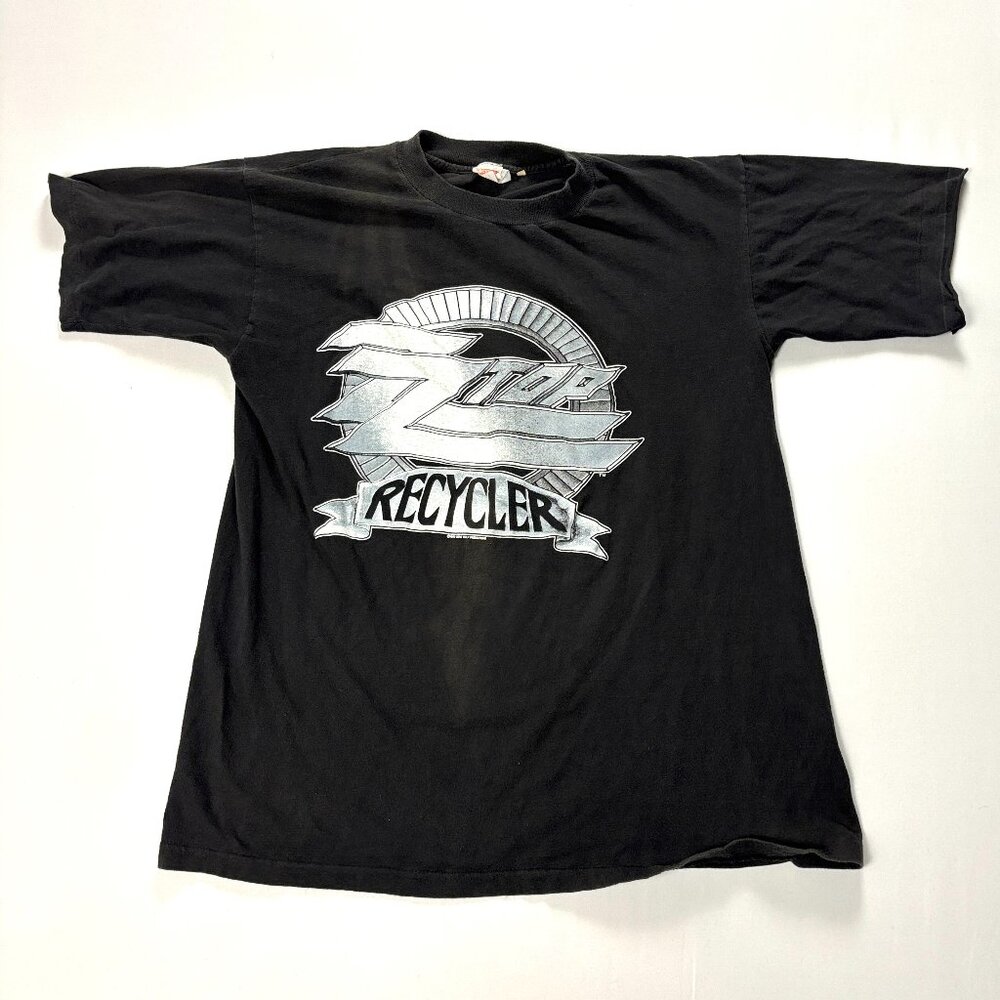 Vintage ZZ Top Recycler World Tour T Shirt Black M/L 1991 Band Concert 90s Rock